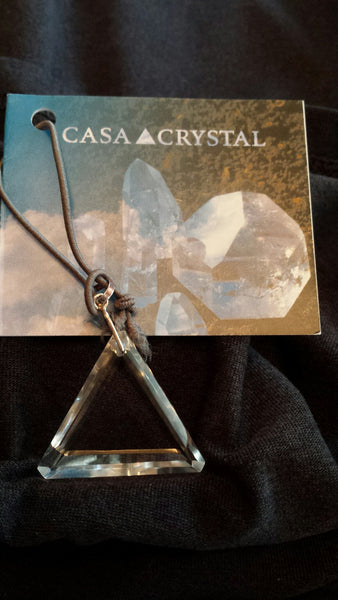 John of God Casa Crystal Triangle Pendant - Clear Quartz