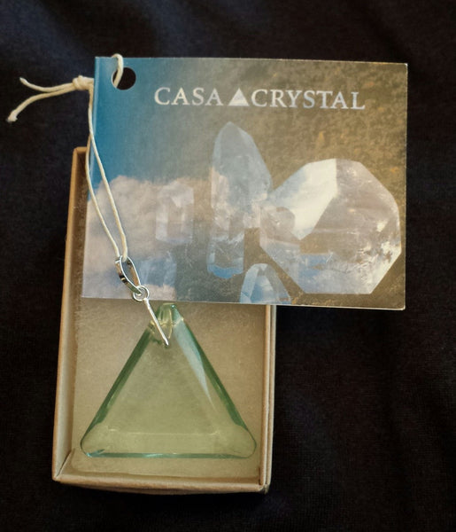 John of God Casa Crystal Triangle Pendant - Green Obsidian