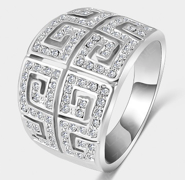 Geometric Austrian Crystal Ring