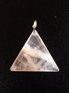 John Of God Casa Crystal Triangle Pendant - Rose Quartz