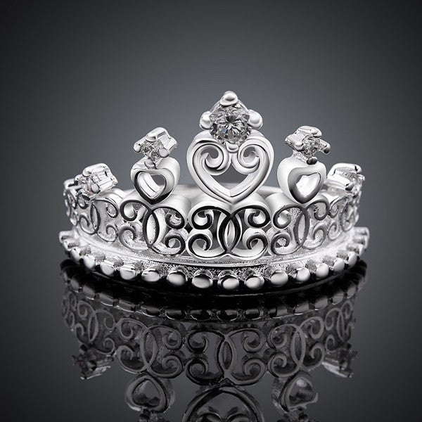 Romantic Hearts Crown Ring