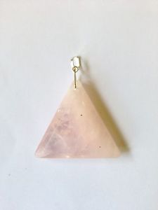 John Of God Casa Crystal Triangle Pendant - Rose Quartz